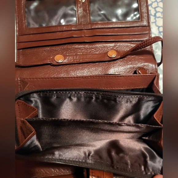 Brighton Crossbody Wallet Purse Brown Crocodile - Picture 10 of 13